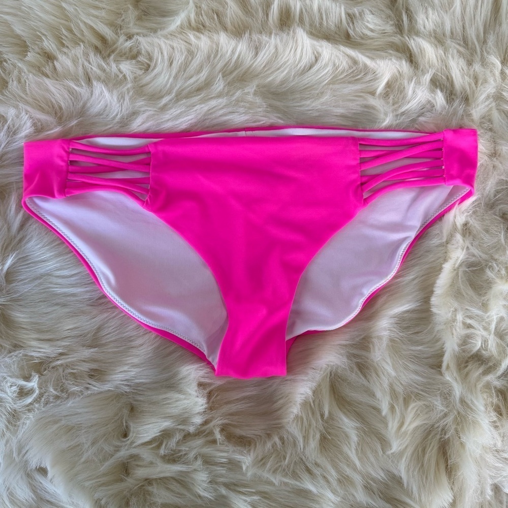 PINK by Victorias Secret Neon Pink Bikini Bottoms Size Medium